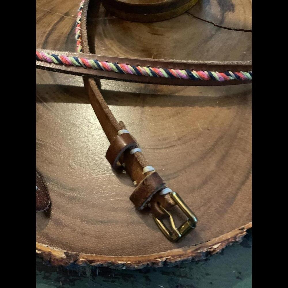 Stylish Braided Leather and Fabric Belt for Everyday Wear - Picture 2 of 5